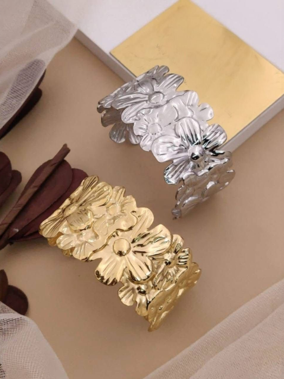 Women Gold Plated Cuff Bracelet