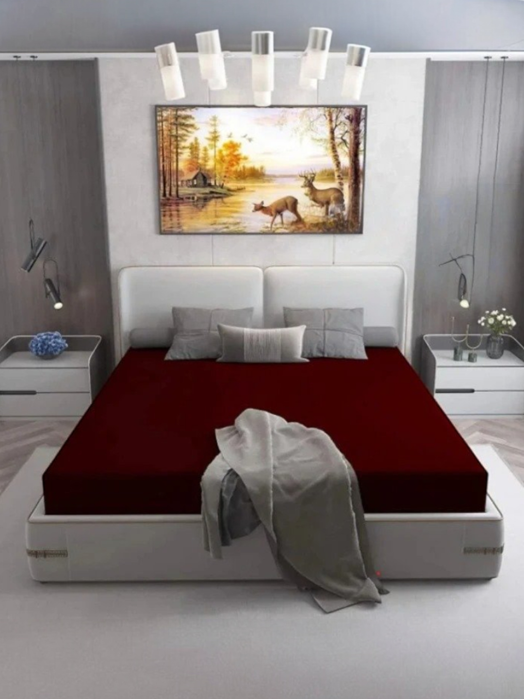Cotton Mattress Protector Red