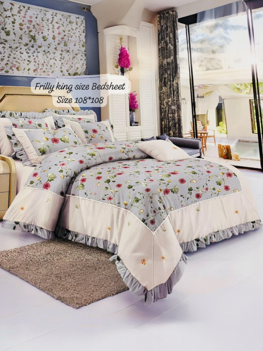 Frill King Size 3pc Bedsheet Set