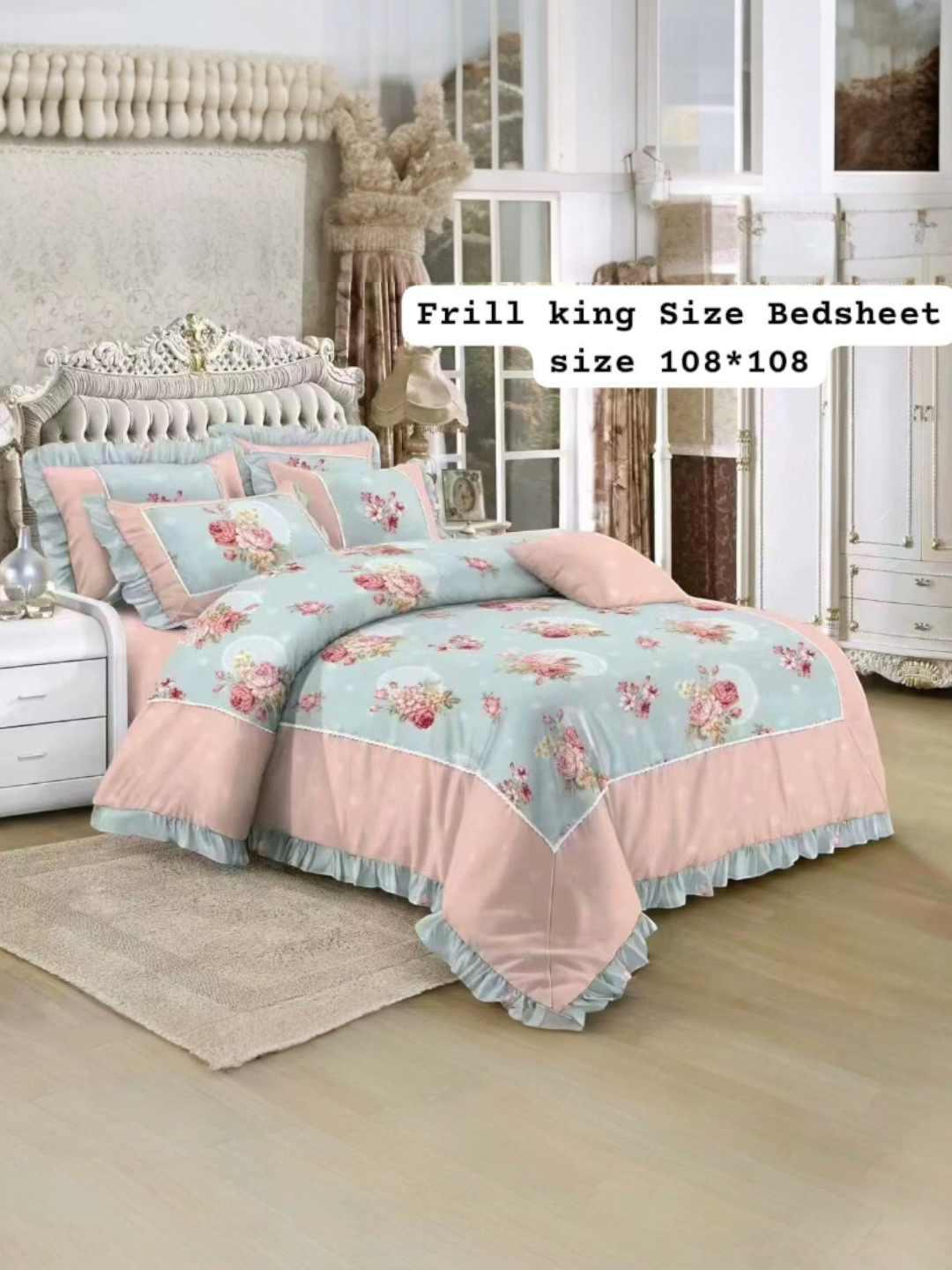 Frill King Size 3pc Bedsheet Set