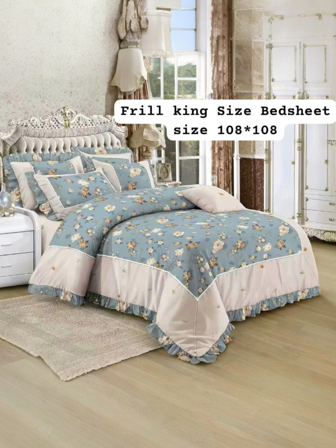Frill King Size 3pc Bedsheet Set