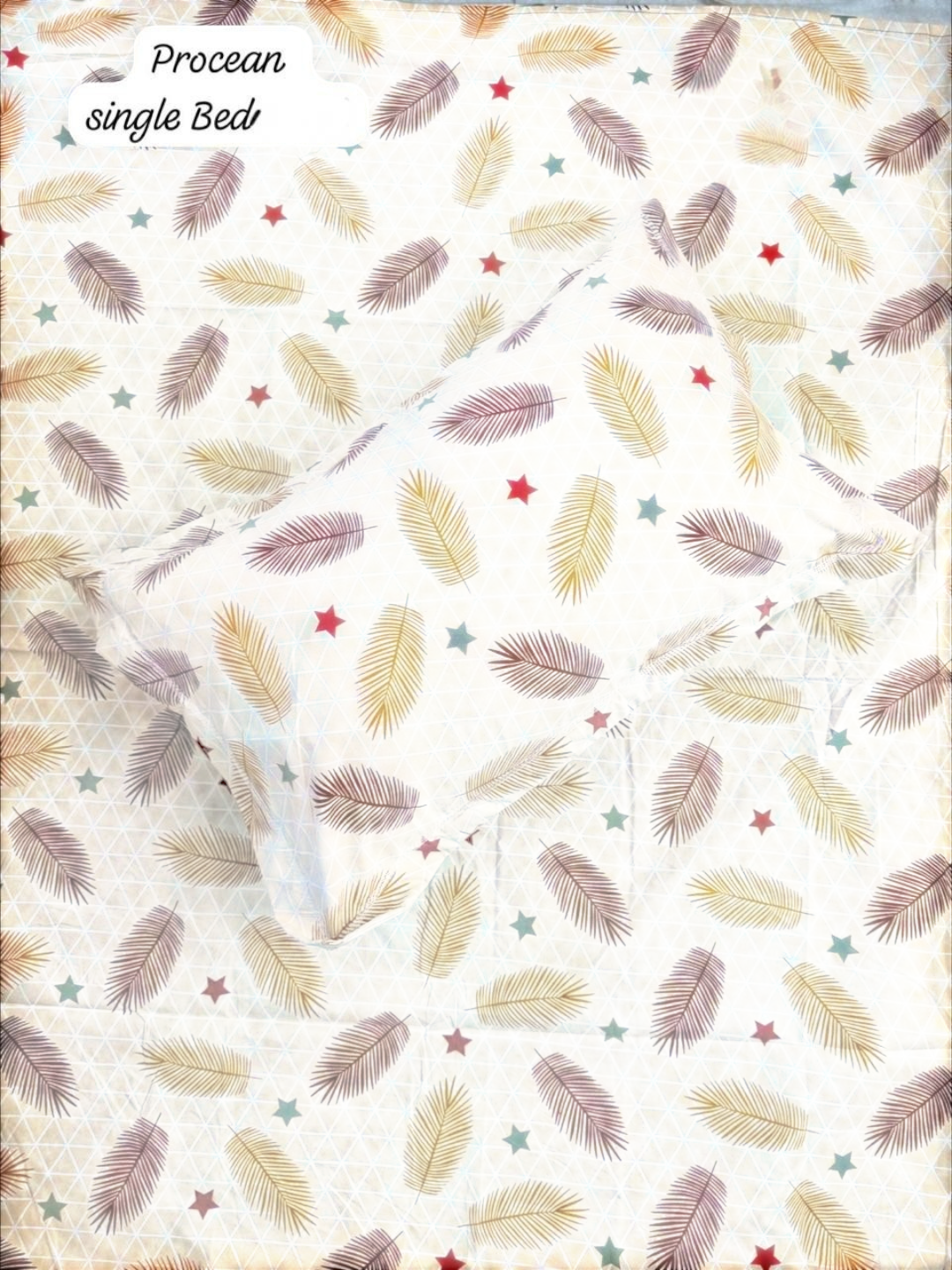 Bedsheet Tan, Beige, Dark Brown – Graphic Print