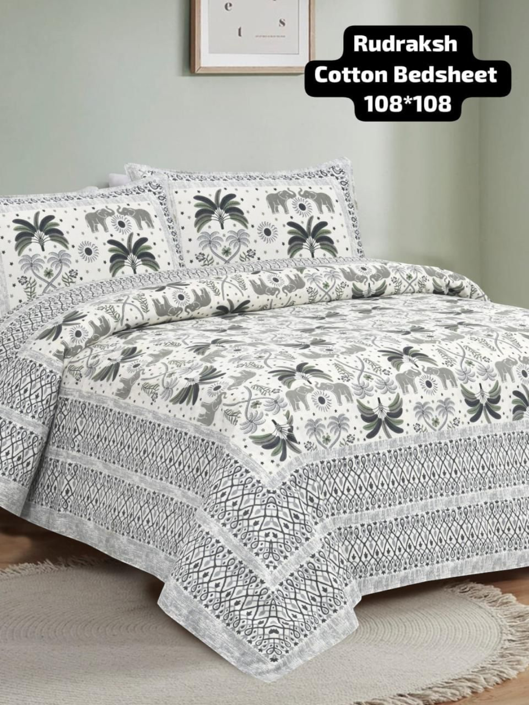 Rudraksh Pure Cotton King Size Bedsheet Set