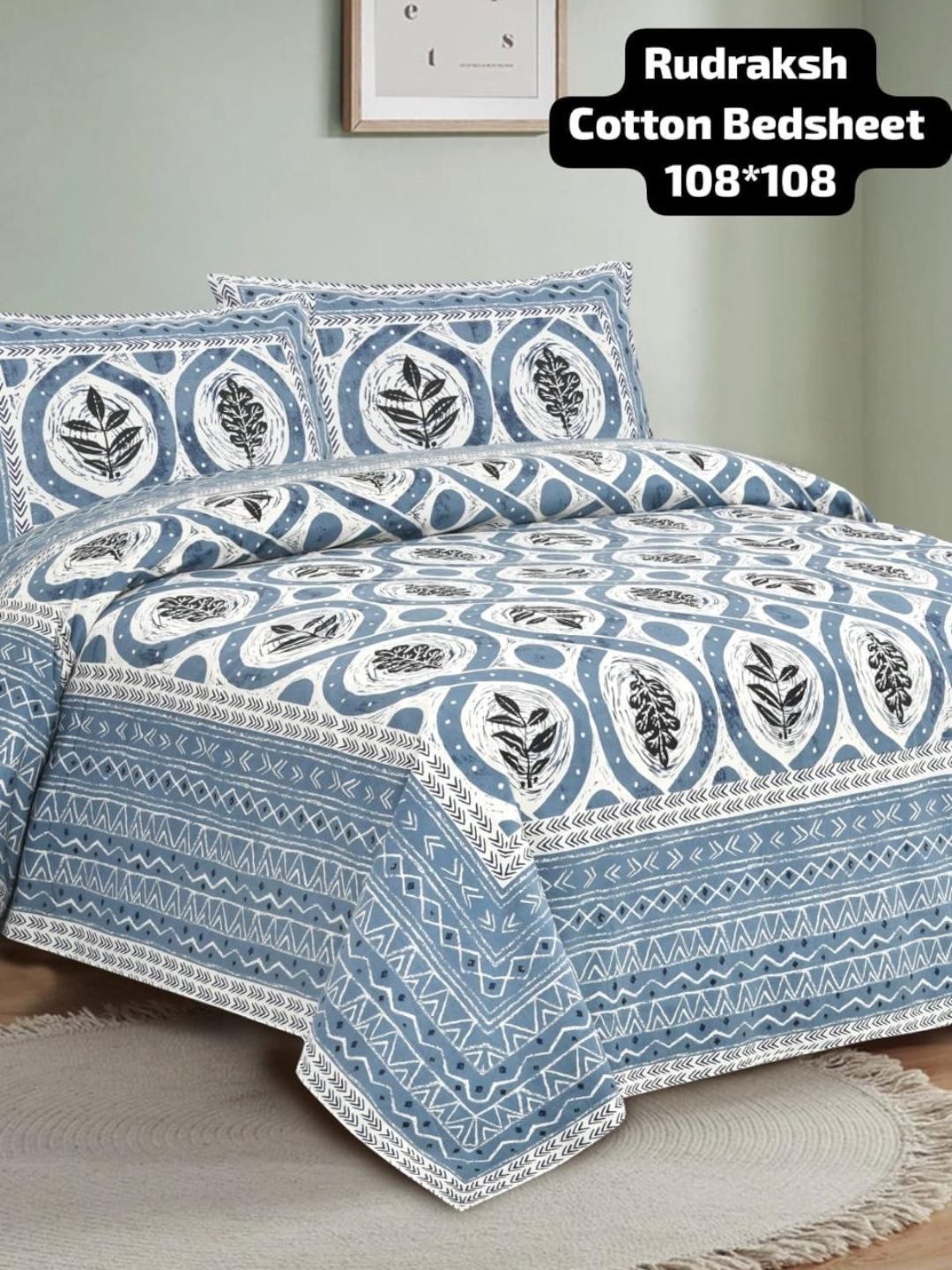 Rudraksh Pure Cotton King Size Bedsheet Set