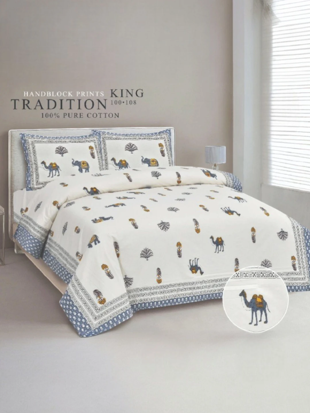 Cotton Bedding Set Blue