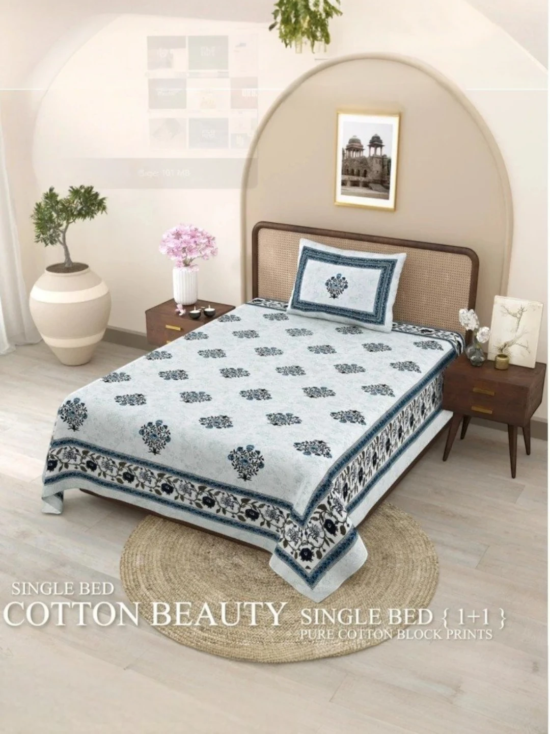 Cotton Bedsheet Blue