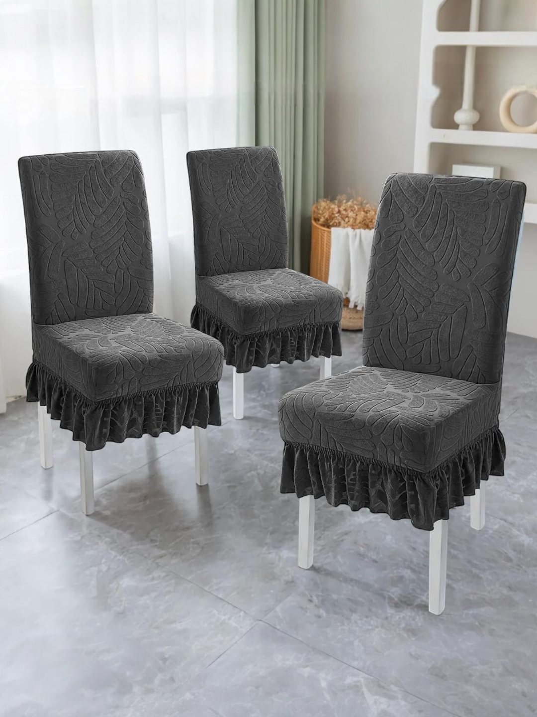 Soft Chair Covers for Dining Room Restaurant Banquet (set of 6) Grey