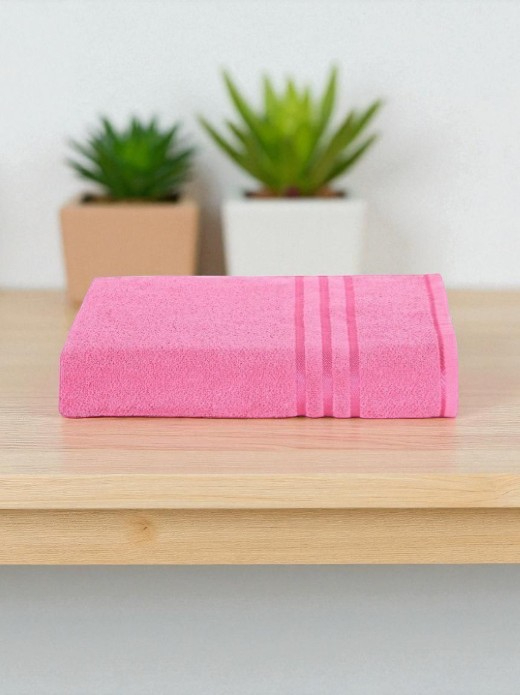 Stripe Cotton 400 GSM Bath Towels Pink