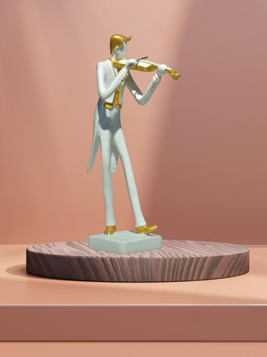 Musician Decor Playing Volin White