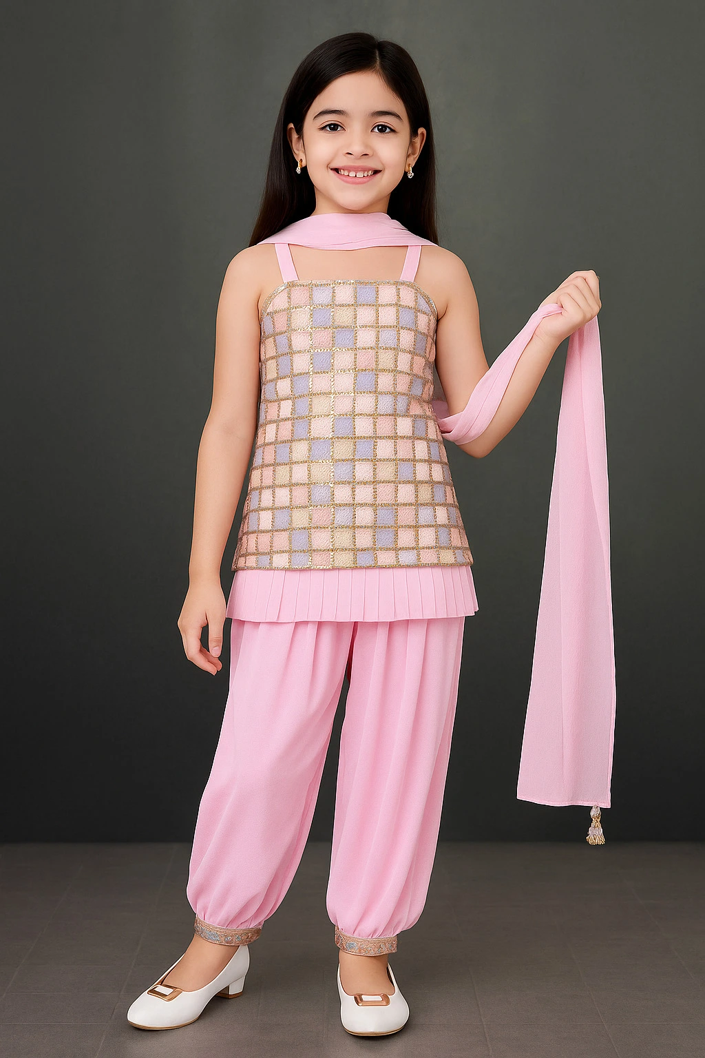 Girls' Kurta Set Pink