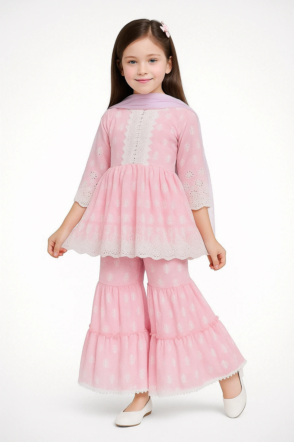 Girls' Cotton Kurta Pink – Ready to Wear