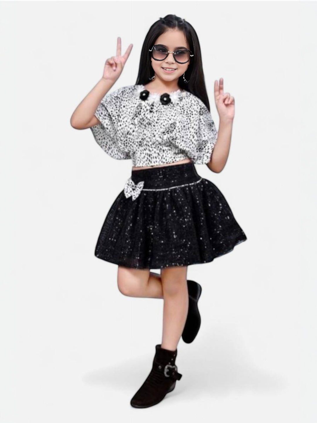 Girls' Skirt Black & White