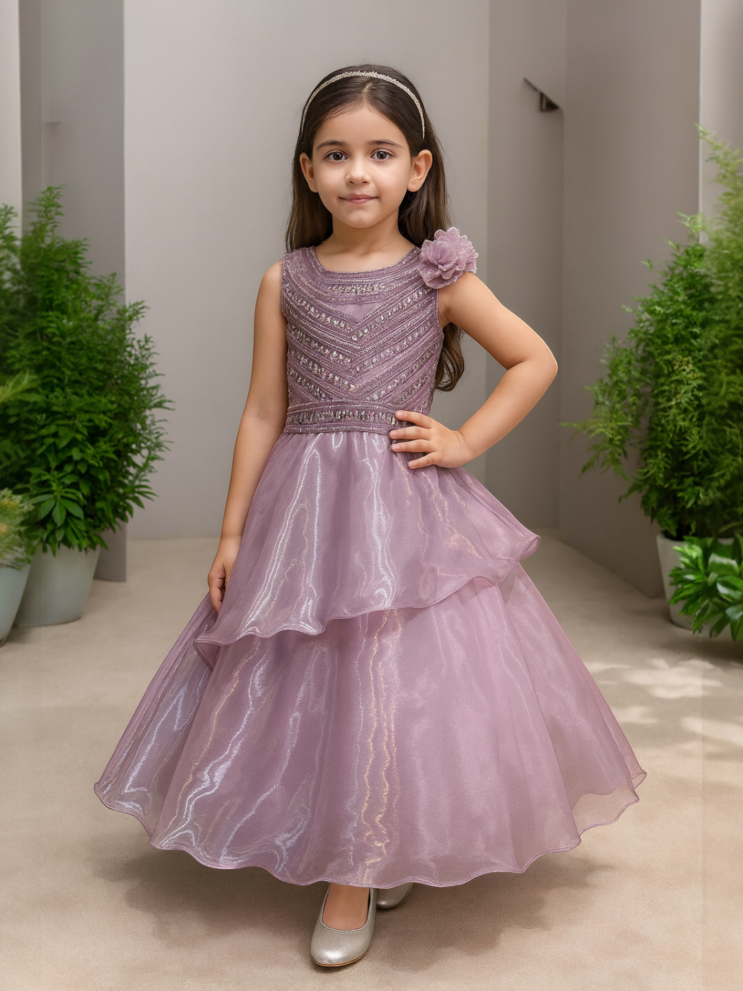 Girls' Lehenga Choli Pink – Embroidered