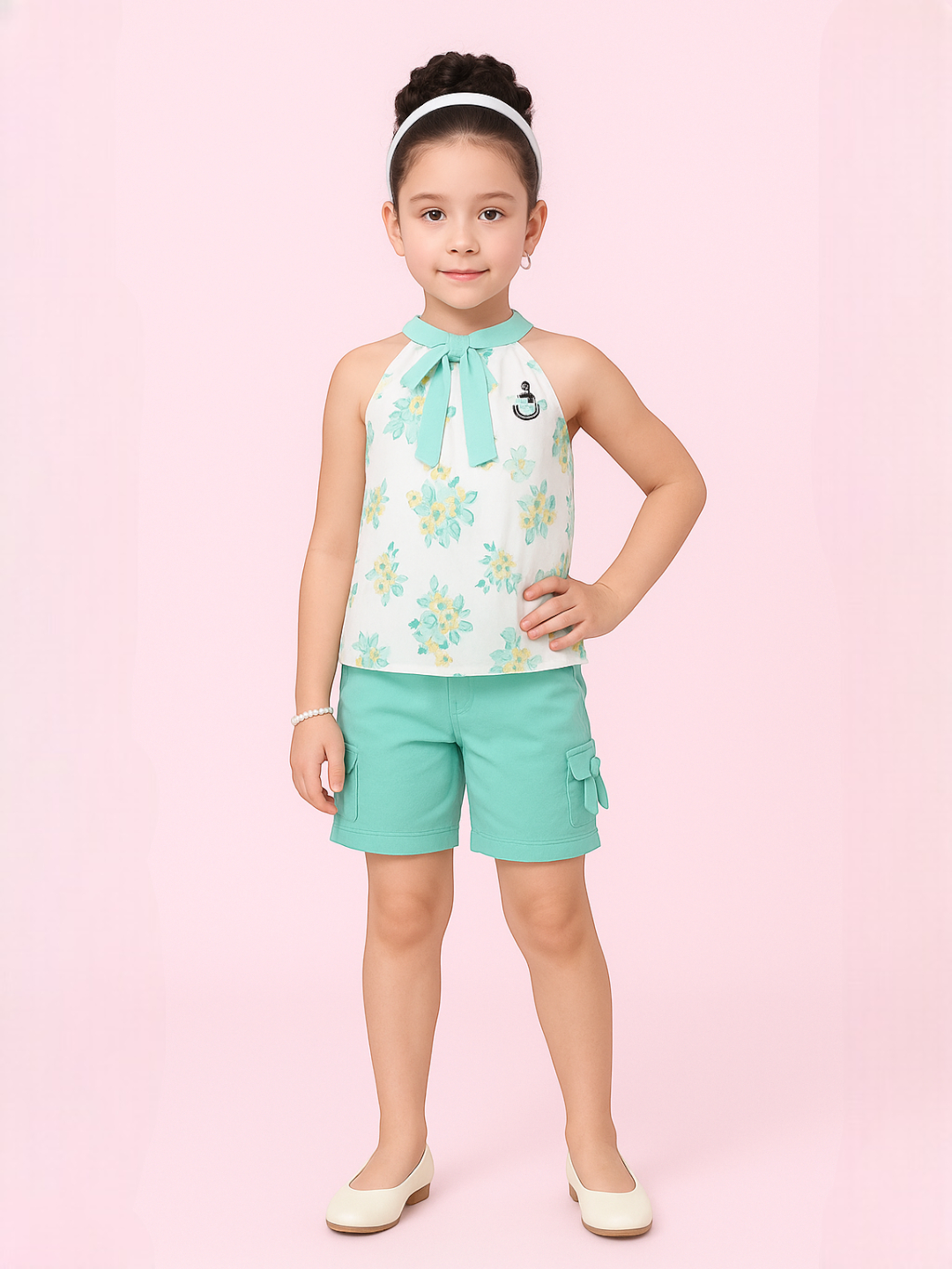 Girls' Rayon Clothing Set Sea Green – Ready to Wear