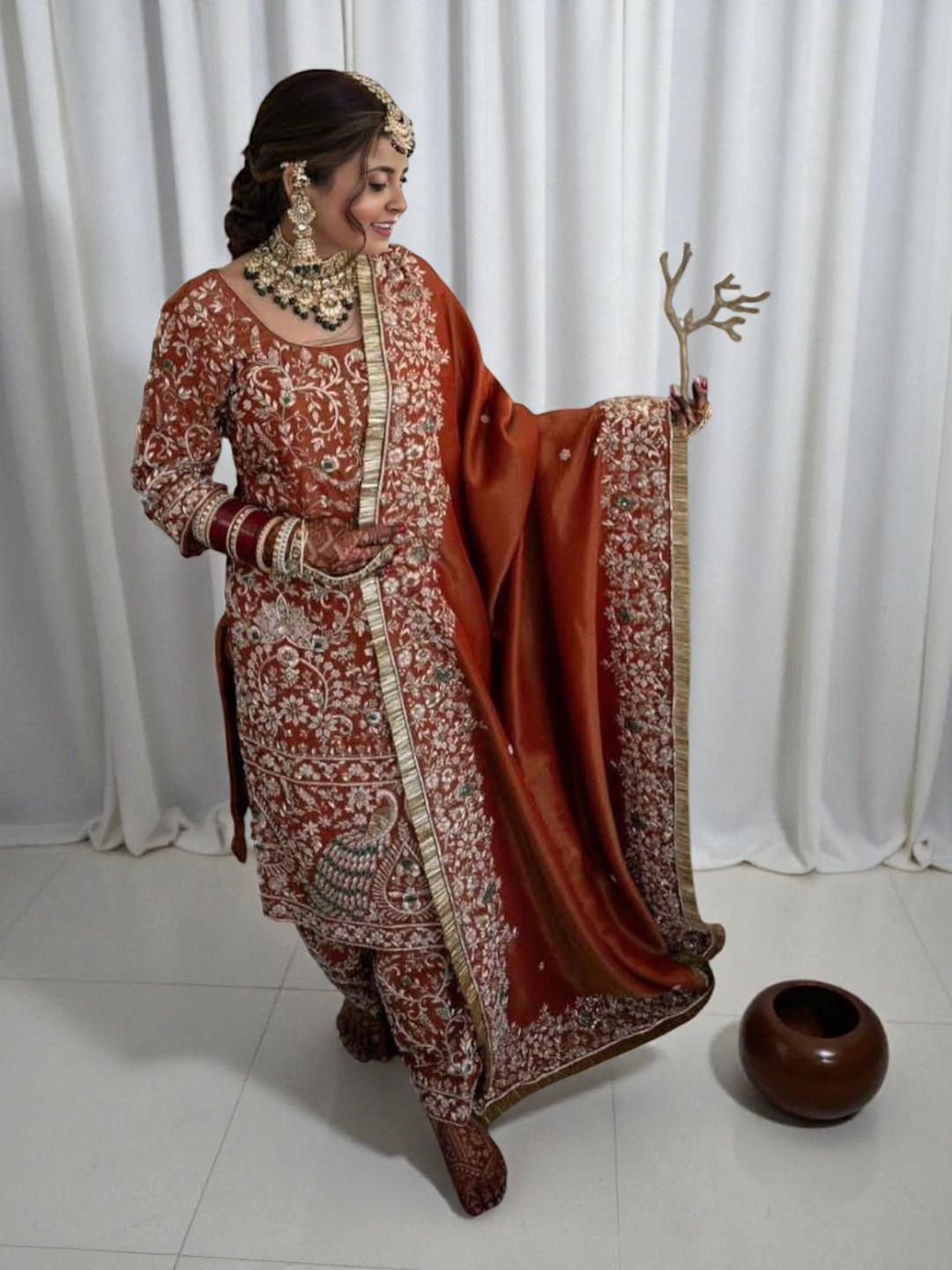Women's Faux Georgette Salwar Brown – Regular Fit