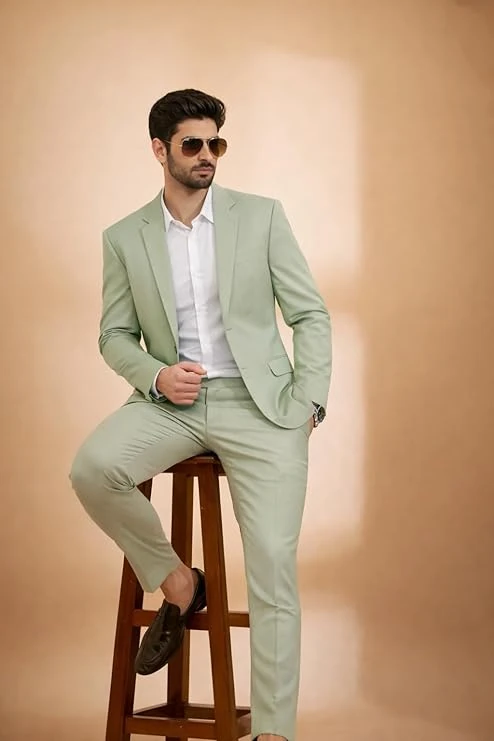 Men's Blazer Pista Green – Slim Fit