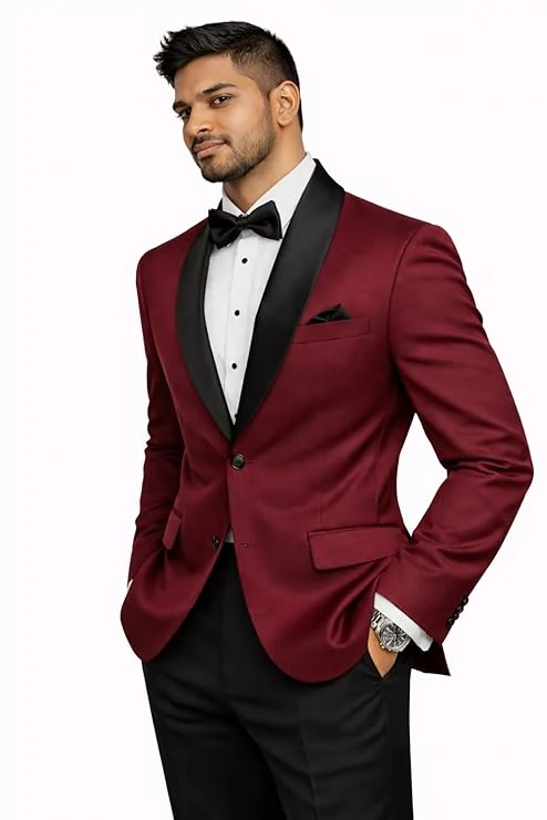 Men's Blazer Maroon – Slim Fit