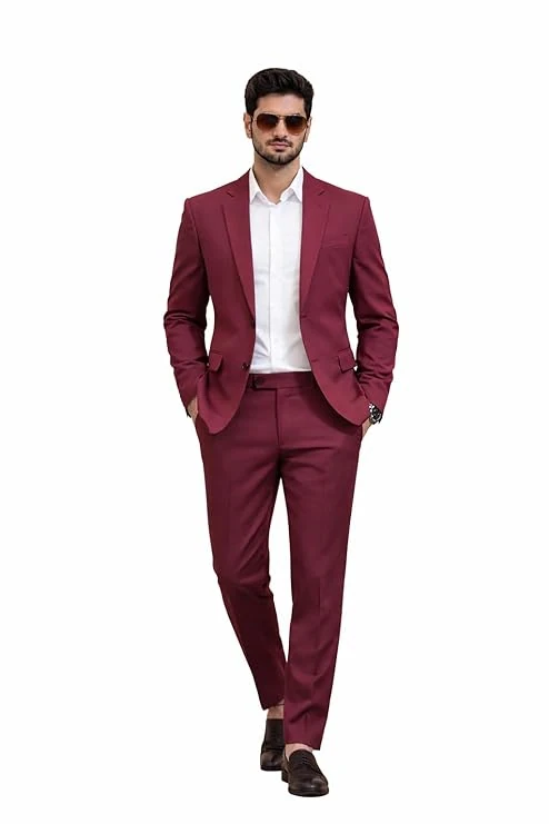 Men's Blazer Maroon – Slim Fit