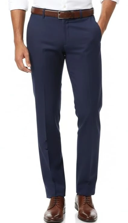 Men's Cotton Trousers Navy Blue – Formal