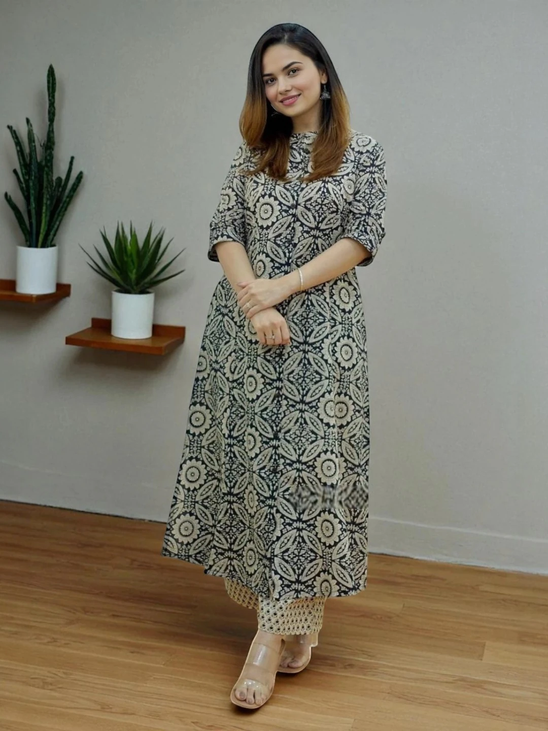 Black Printed Cotton Co-Ord Set