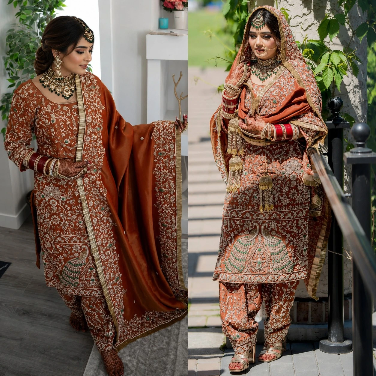 Red Sequinned Georgette Kurta Set