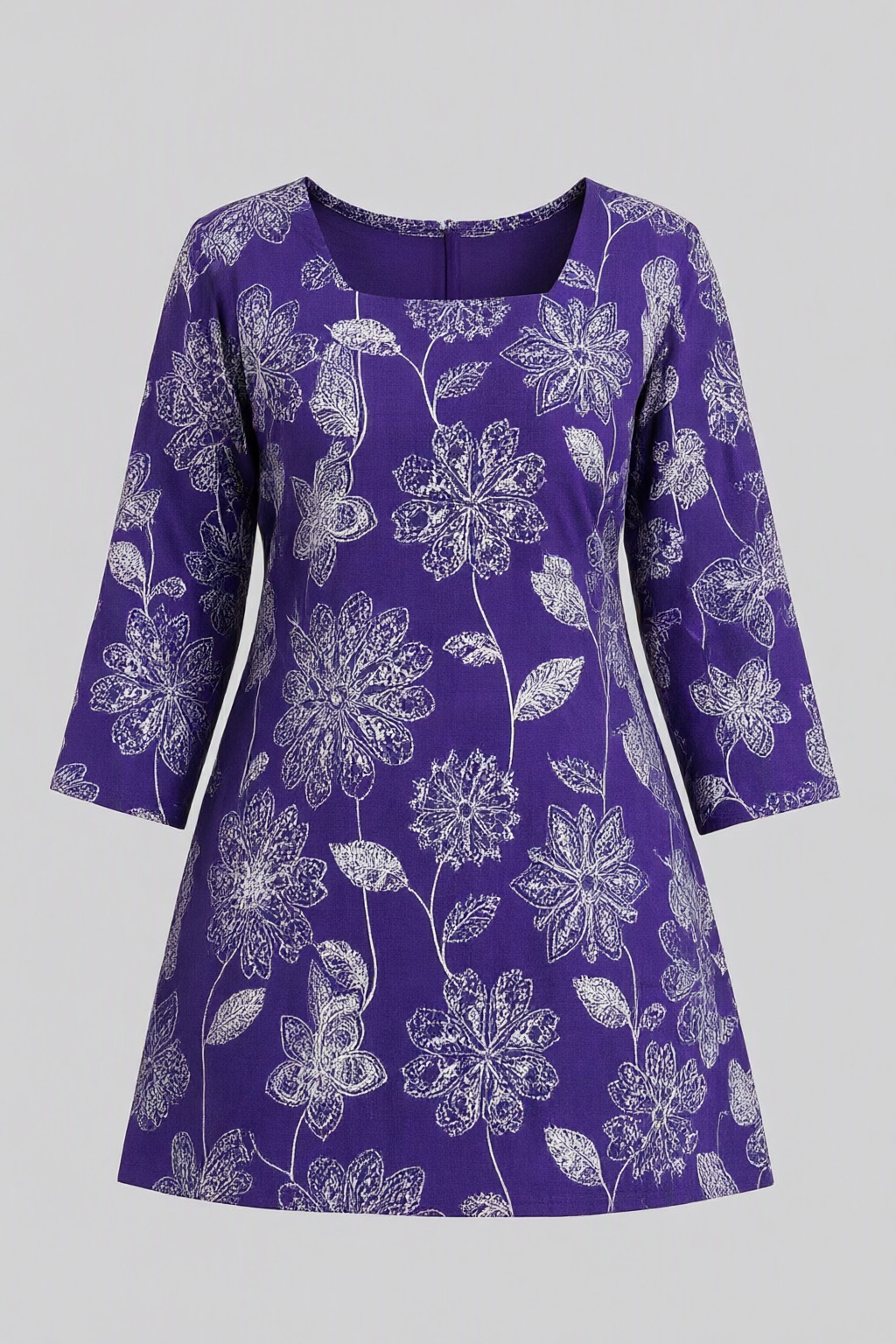 Women's Cotton Back Dori Short Top Purple – Floral Print — view 4