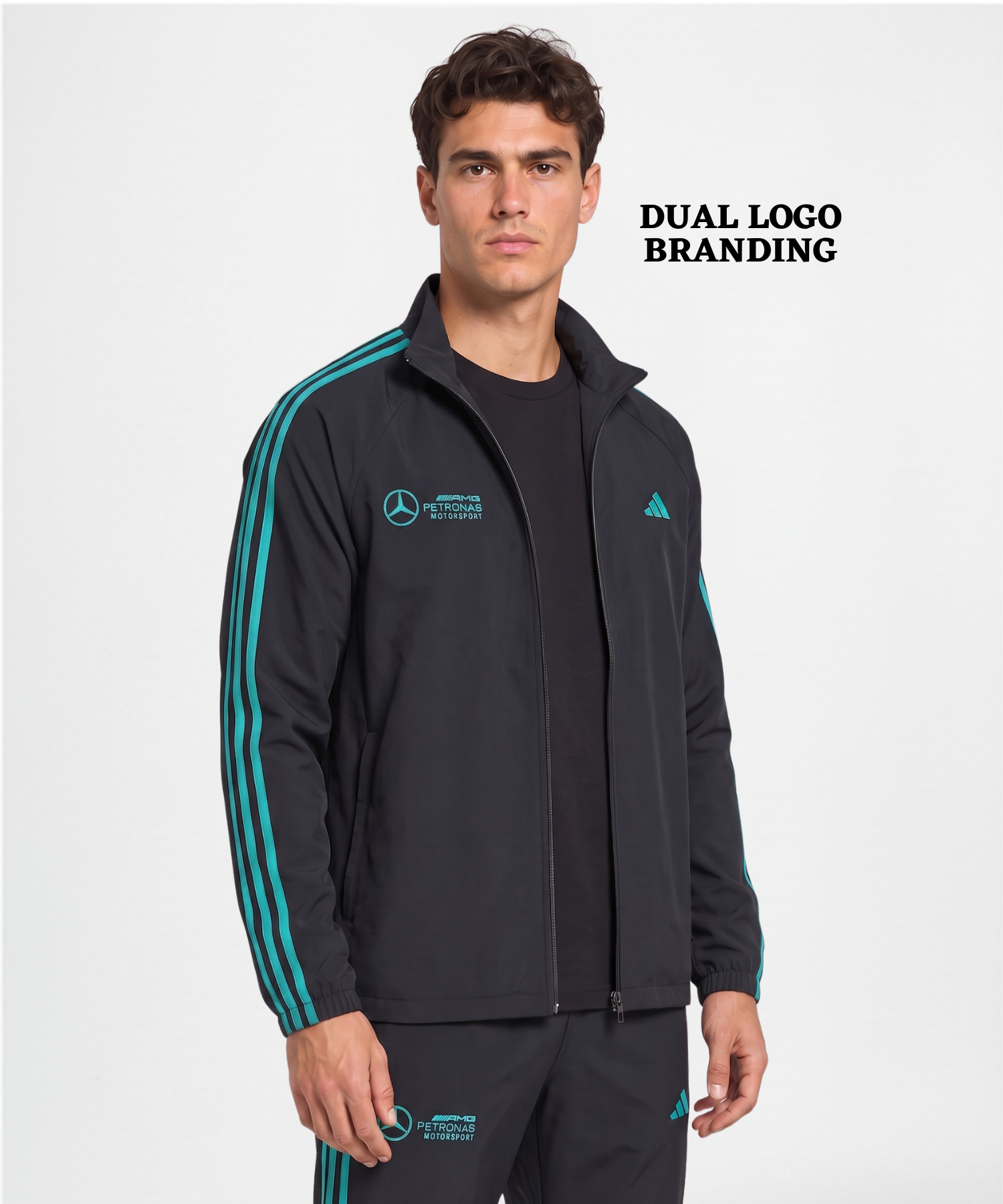 Men's Premium Imported Ns Terry Lycra Sports Jacket with 3Strips Design | Without Inner Lining | 180-190 GSM | Regular Fit — view 5