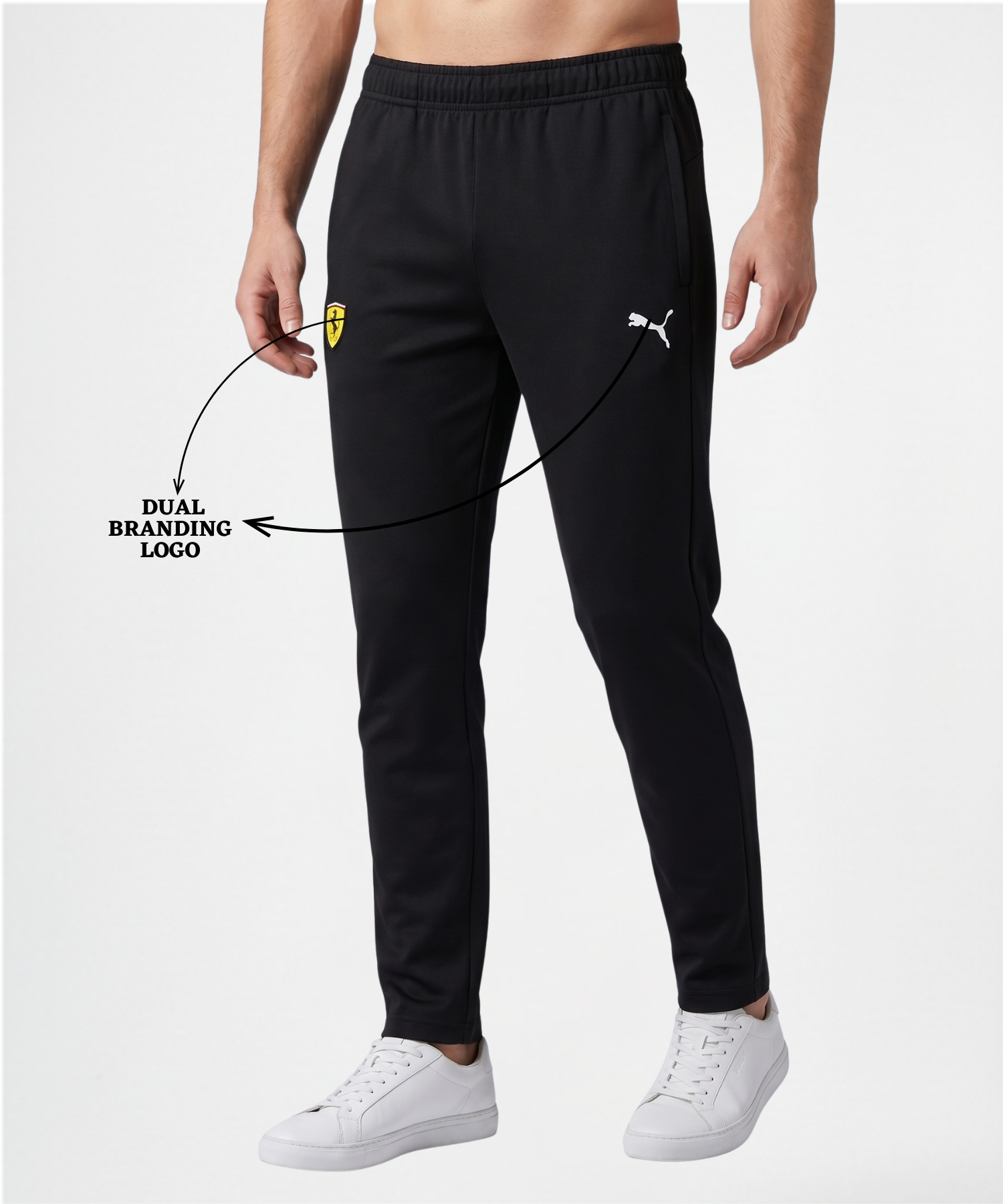 Imported Poly Cotton Lycra TrackPant (GSM 250) | Dual Branding Logo — view 2
