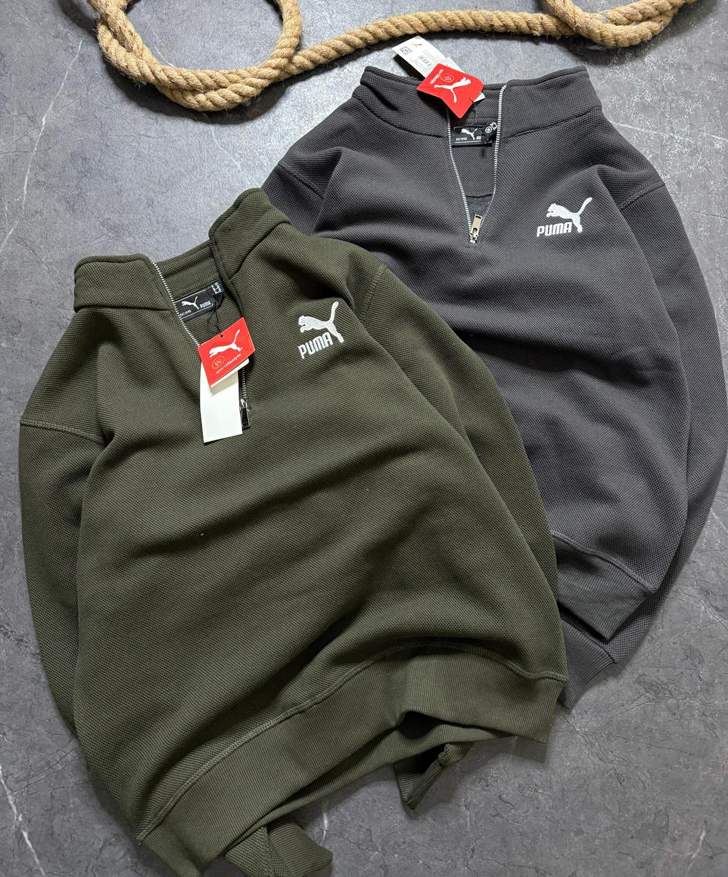 Premium Cotton Matty Fleece Half Zipper Sweatshirt (GSM 350) — view 2