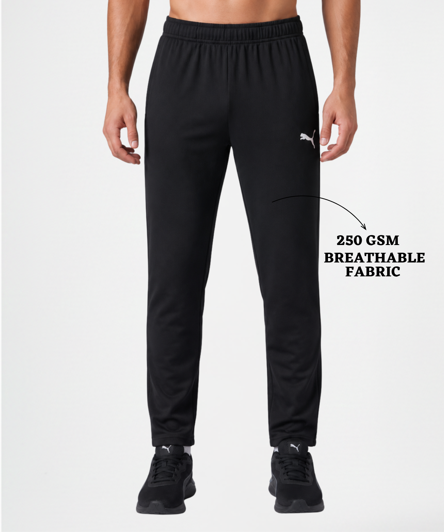 Imported Dobby Lycra TrackPan | GSM 250 | Slim Fit — view 2