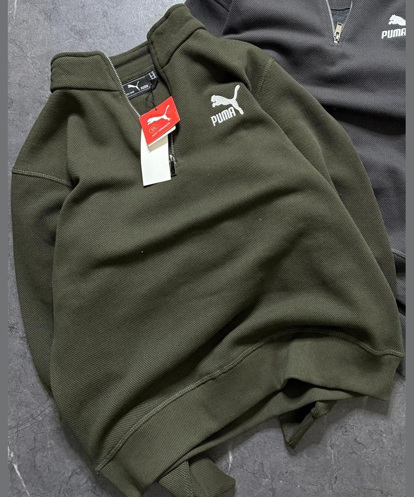 Premium Cotton Fleece Half Zipper Sweatshirt (GSM 350) — view 9