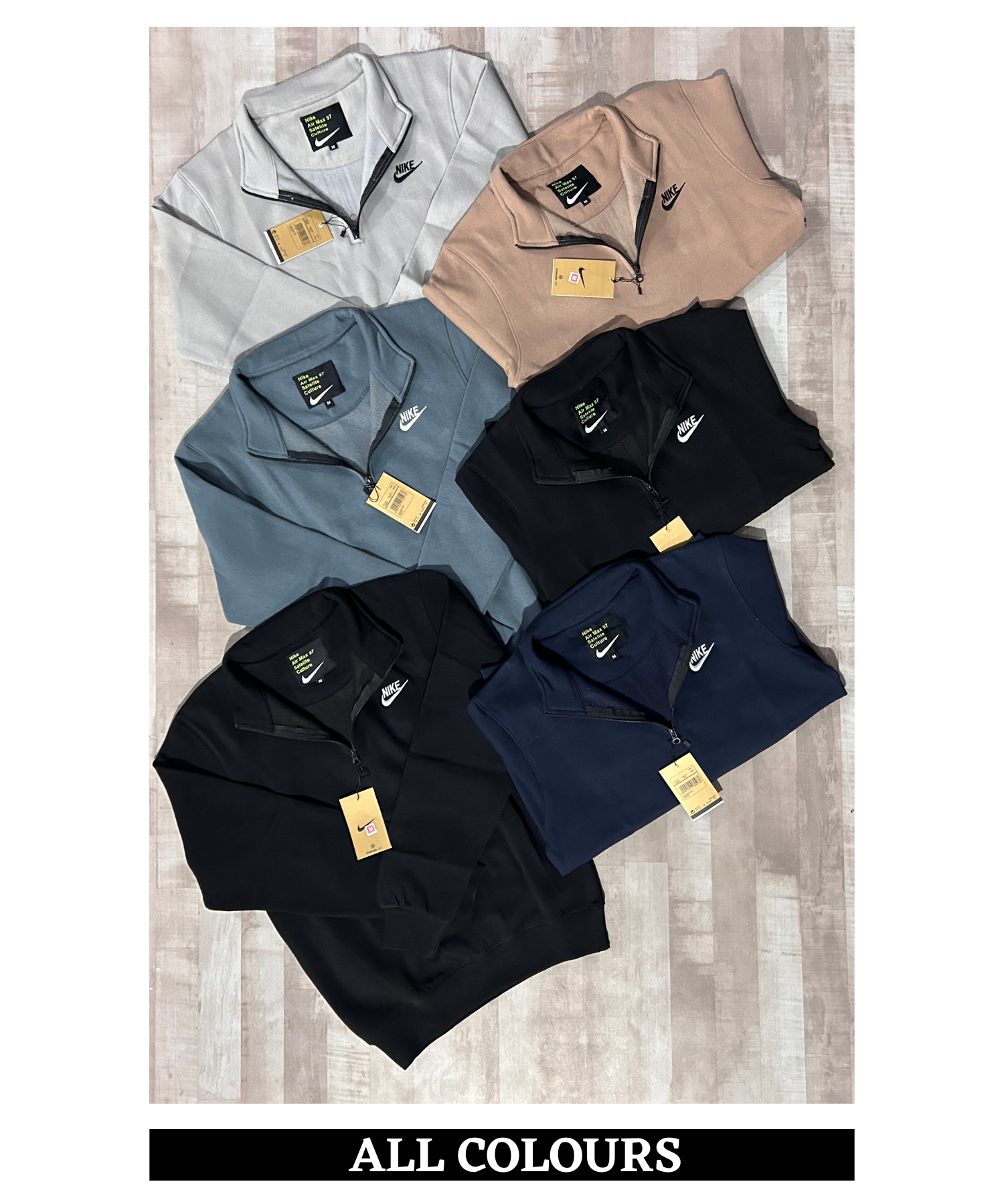 Premium Quality 100% Cotton Fleece Half Zipper SweatShirt ( 325 GSM) — view 9