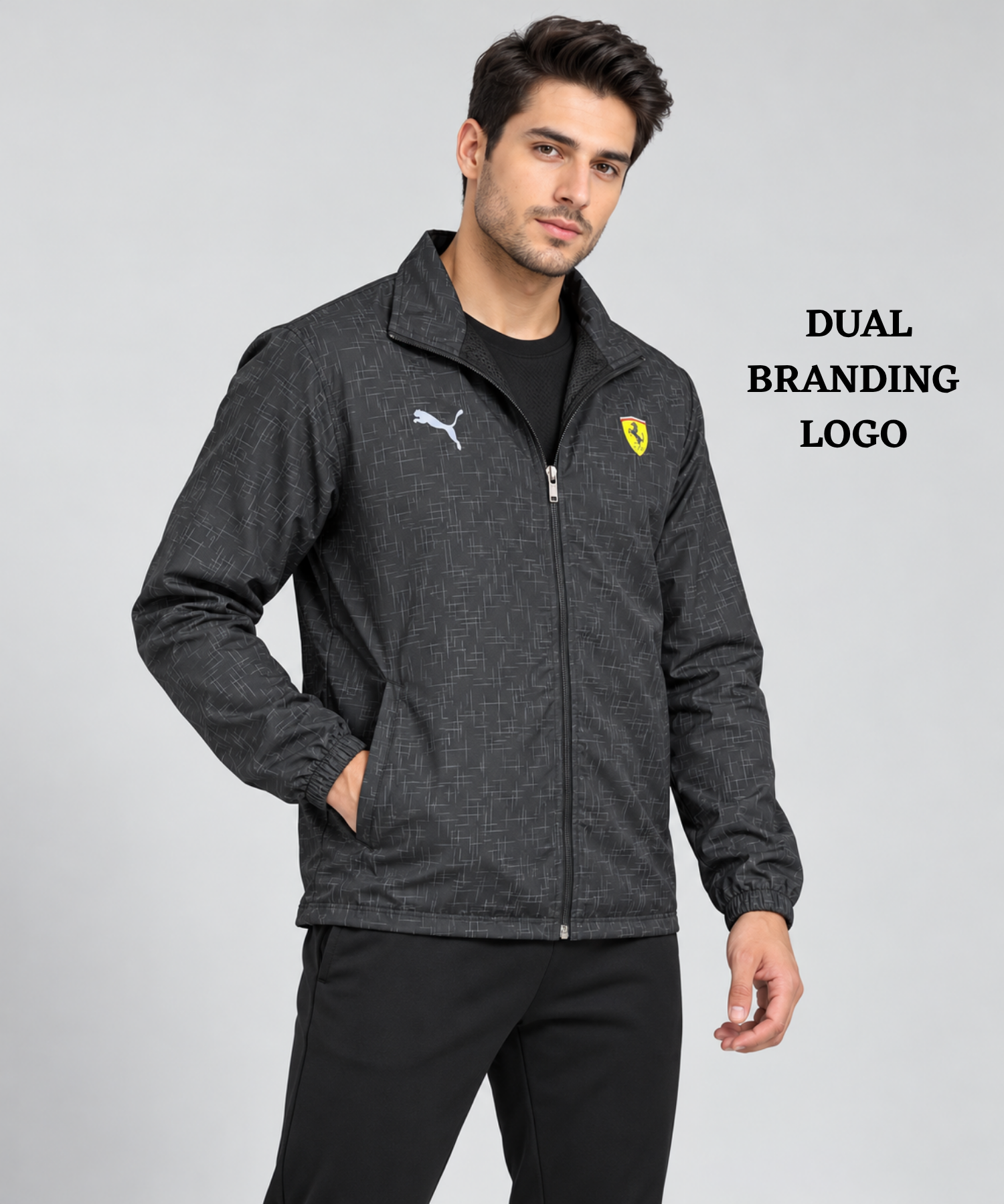 Imported Premium Quality TPU Embossed Windcheater With Inner Lining | Dual Branding Logo | GSM 350 | Regular Fit — view 2