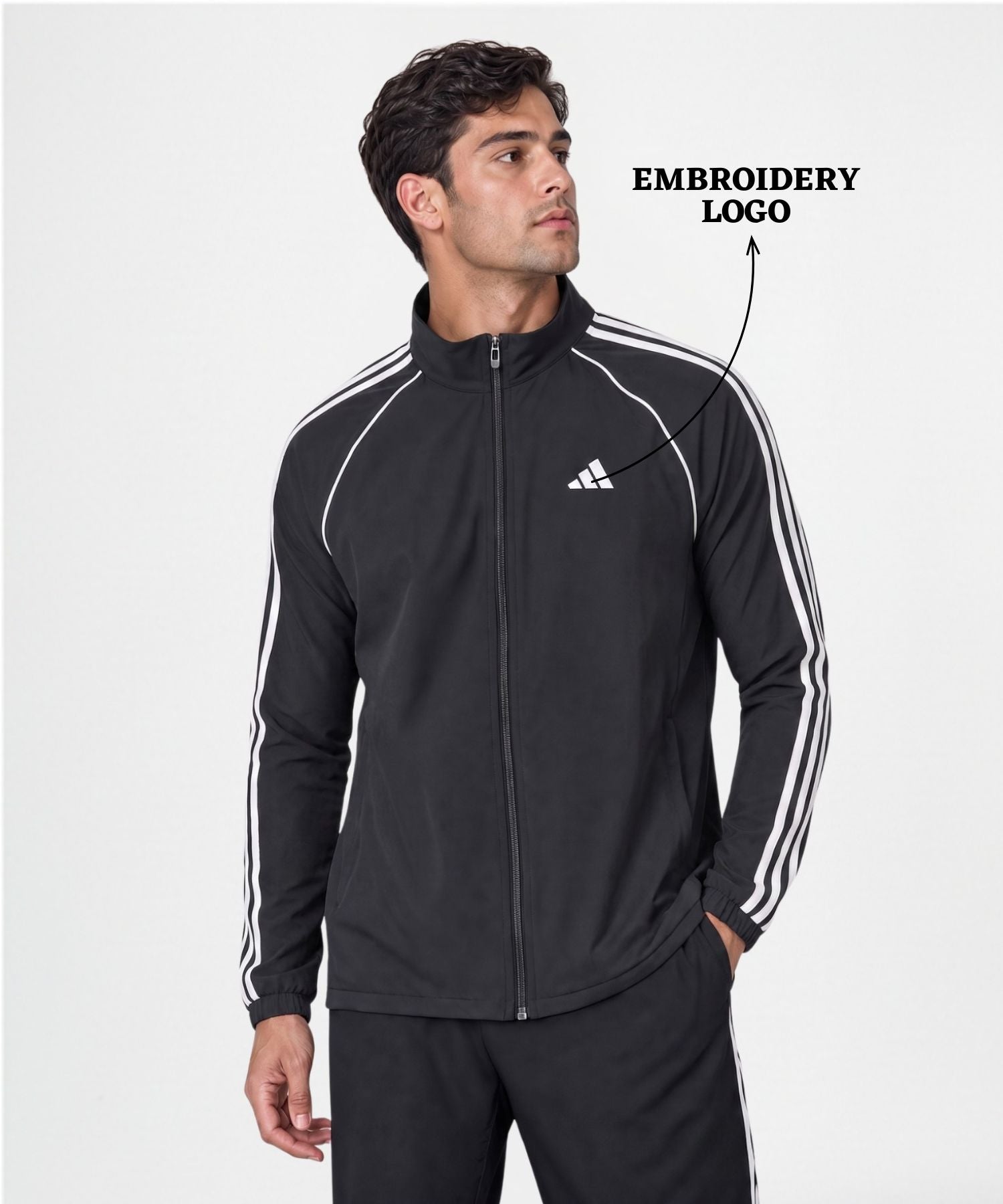 Men's Premium Imported Nylon crush Lycra Sports Jacket | Without Inner Fabric — view 3