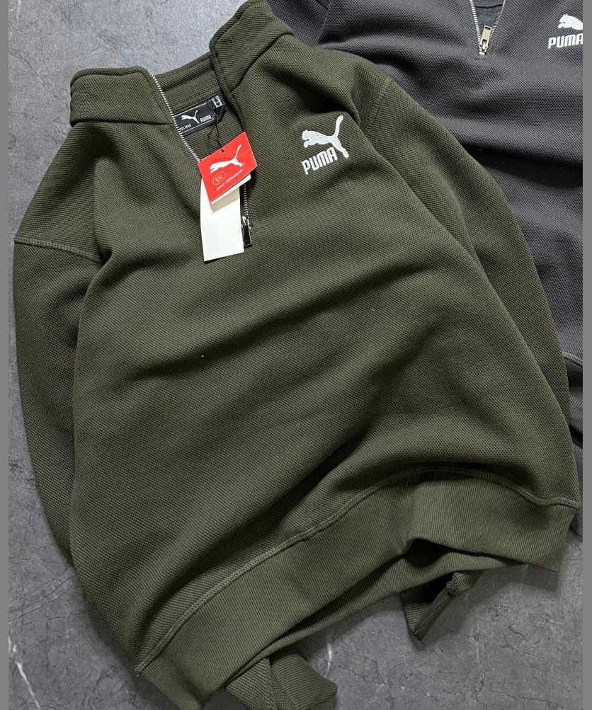 Premium Cotton Matty Fleece Half Zipper Sweatshirt (GSM 350) — view 10
