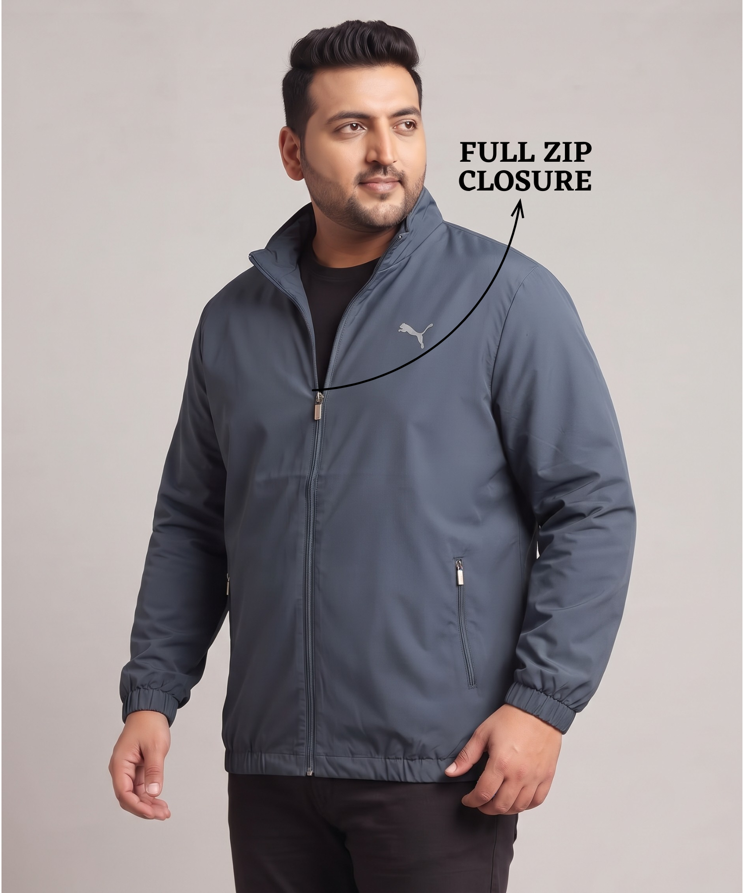 Imported Premium Feather Touch Windcheater Jackets With Inner Linning | Plus Size | 350 gsm | Regular Fit — view 4