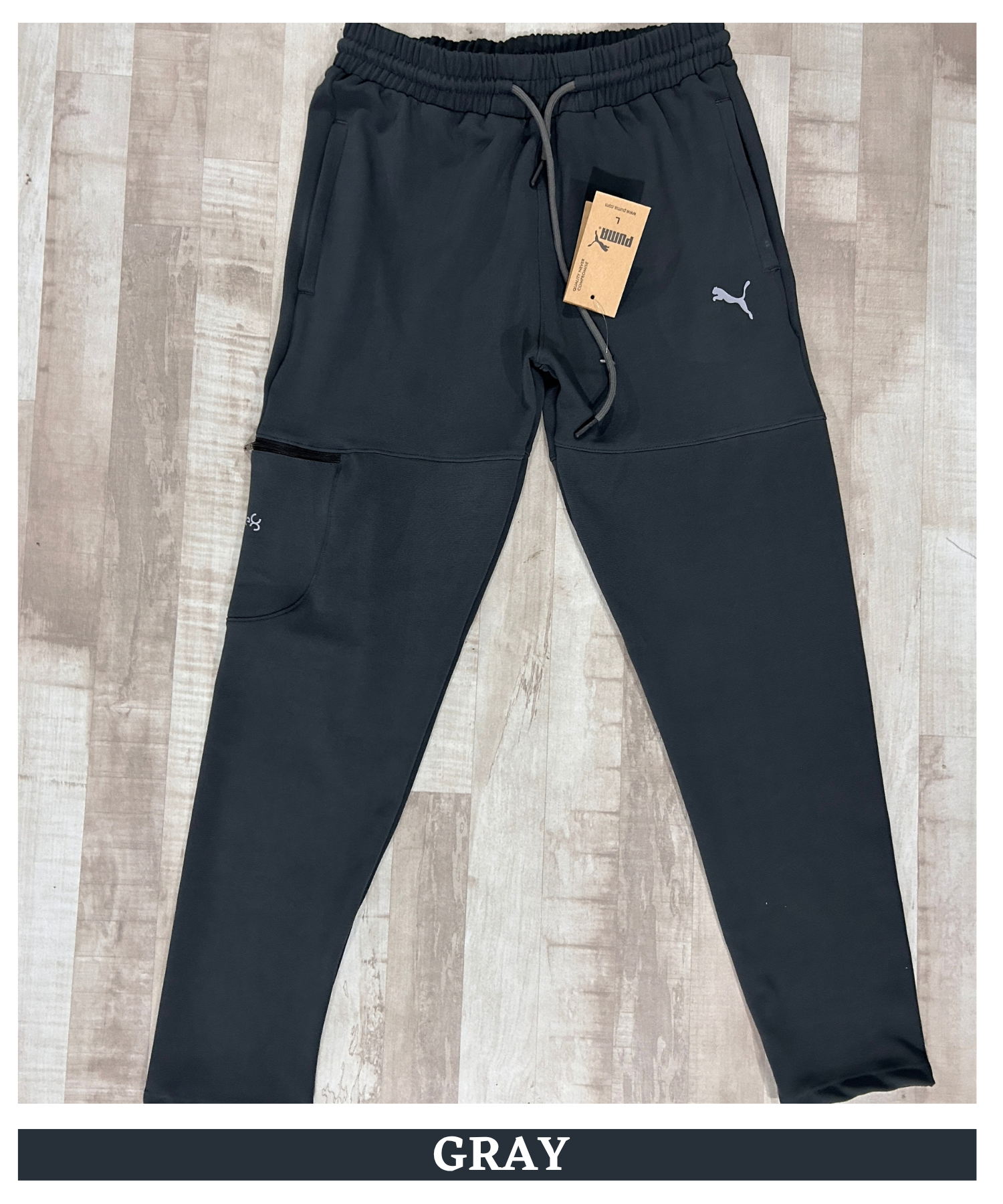 Imported Dobby Lycra Trackpant Knee Zip Pocket | GSM 250 | Slim Fit — view 6
