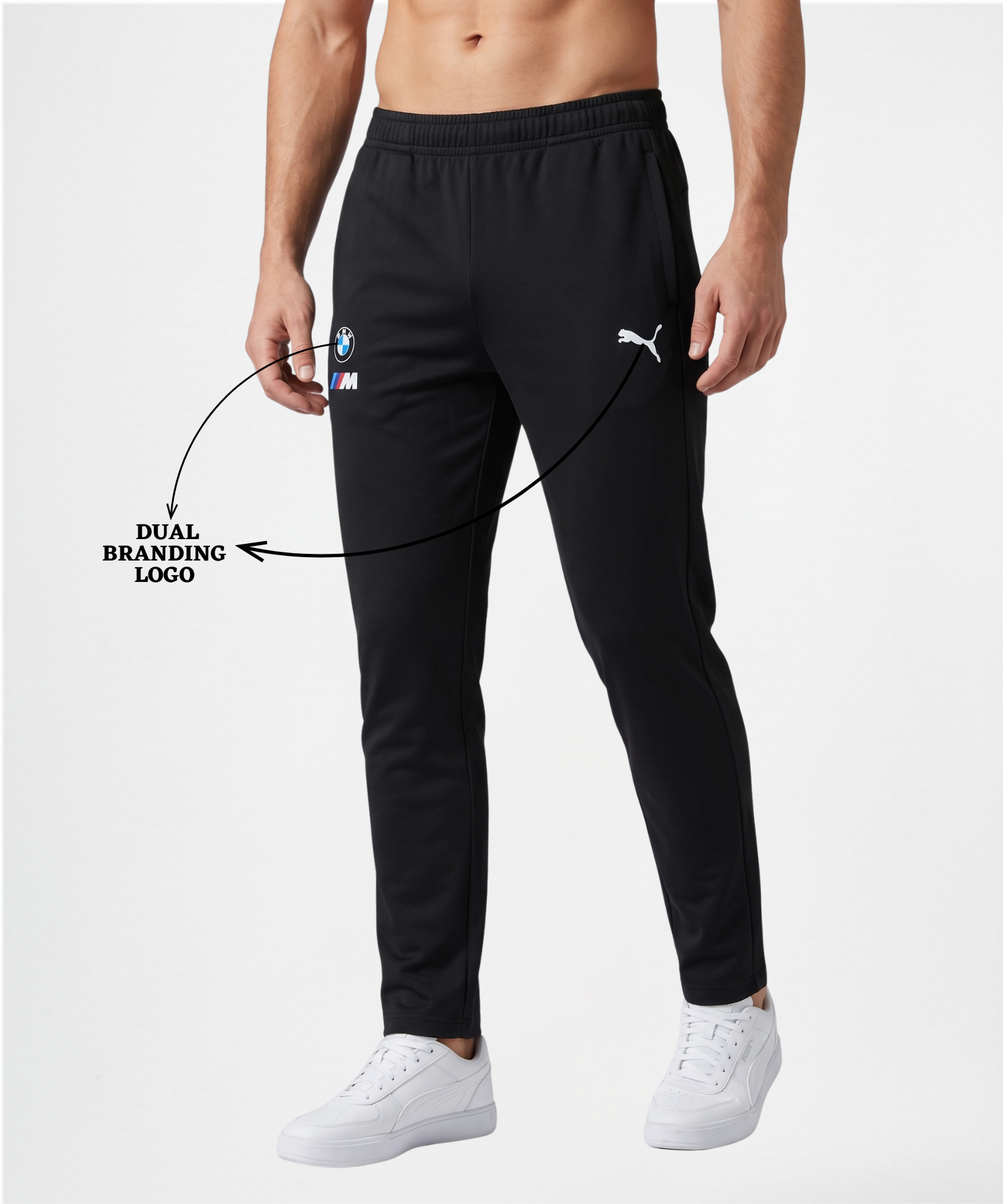 Imported Poly Cotton Lycra TrackPant (GSM 250) | Dual Branding Logo | Slim Fit — view 2