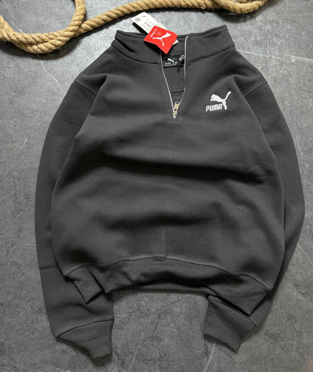 Premium Cotton Matty Fleece Half Zipper Sweatshirt (GSM 350) — view 3