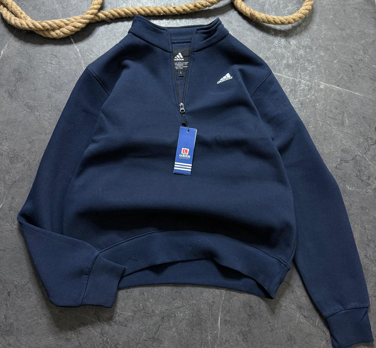 Premium Quality 3 Thread Cotton Fleece Half Zipper Sweat-Shirt (GSM 350) — view 3