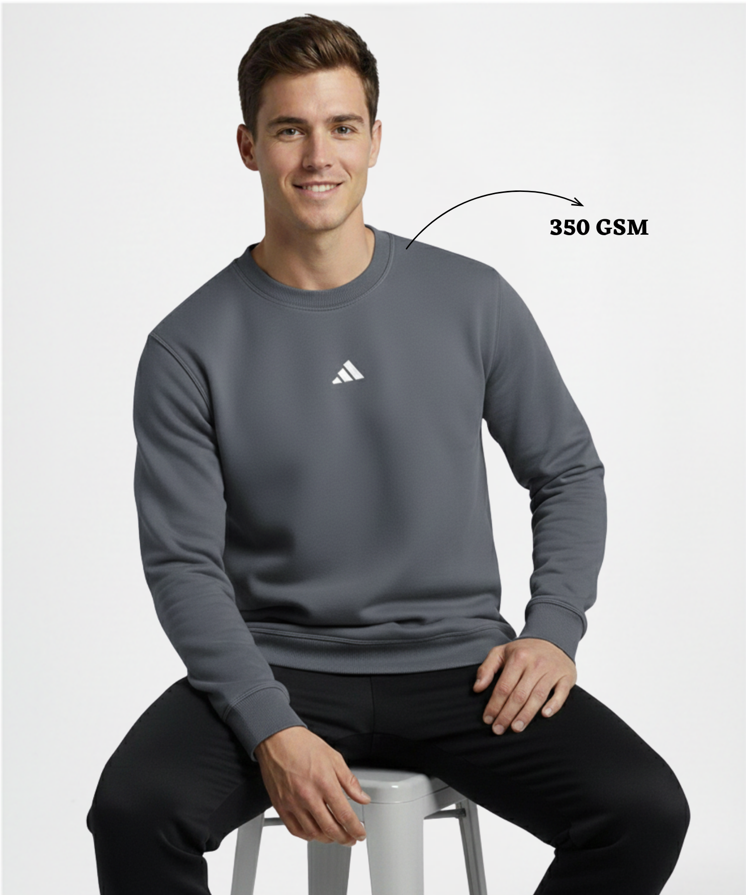 Premium Quality 3 Thread Cotton Lycra Sweatshirt (GSM 350) — view 2