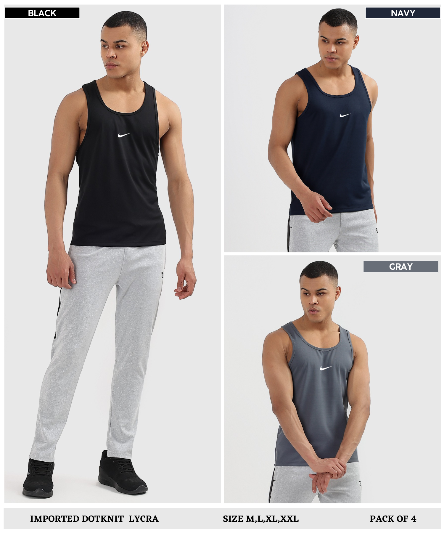 Imported Dotknit Lycra Sando (GSM 180) | Cut Sleeve — view 6