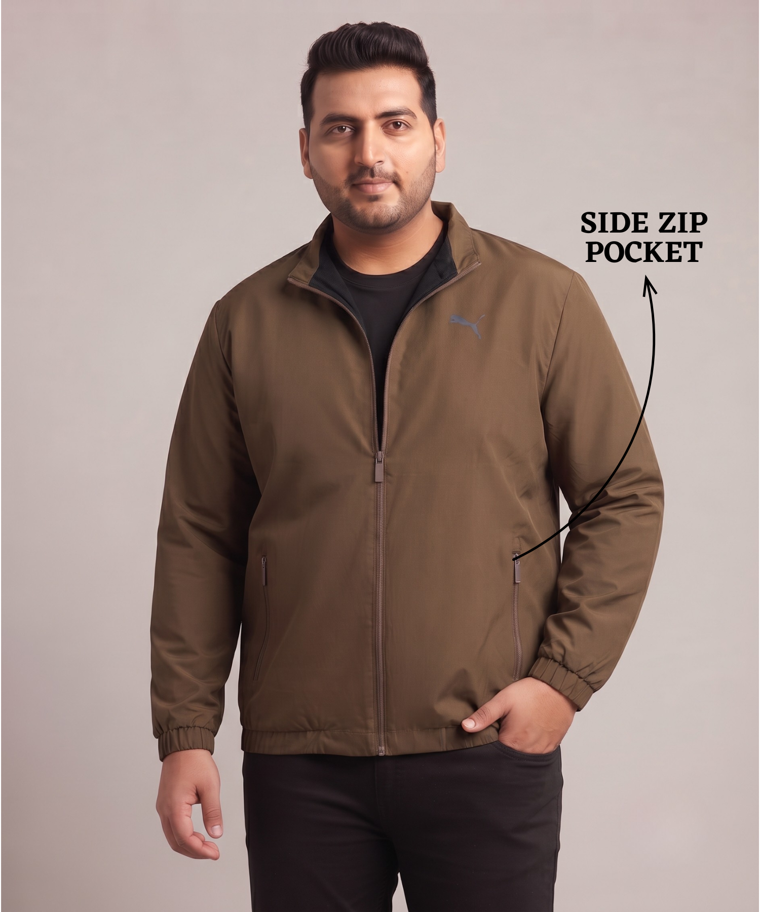 Imported Premium Feather Touch Windcheater Jackets With Inner Linning | Plus Size | 350 gsm | Regular Fit — view 7