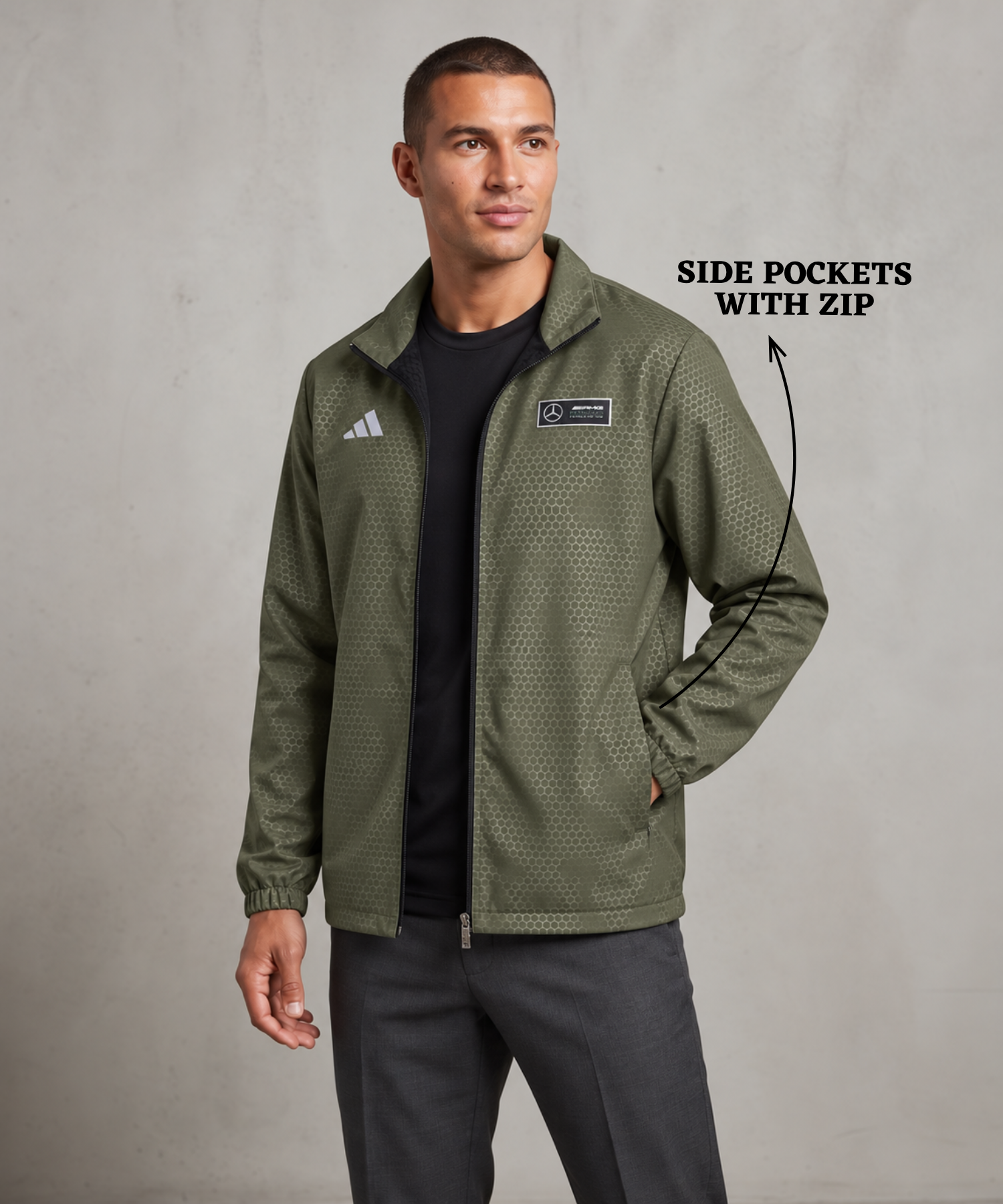 Imported Premium Quality TPU Embossed Windcheater With Inner Lining | Dual Branding Logo | GSM 350 | Regular Fit — view 4