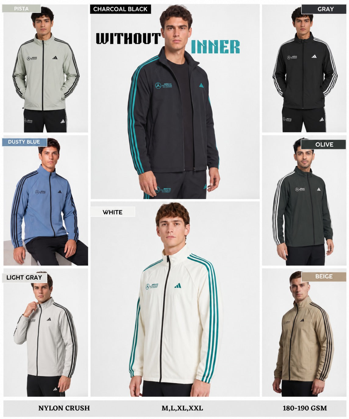 Men's Premium Imported Nylon crush Lycra Sports Jacket | Without Inner Fabric — view 13