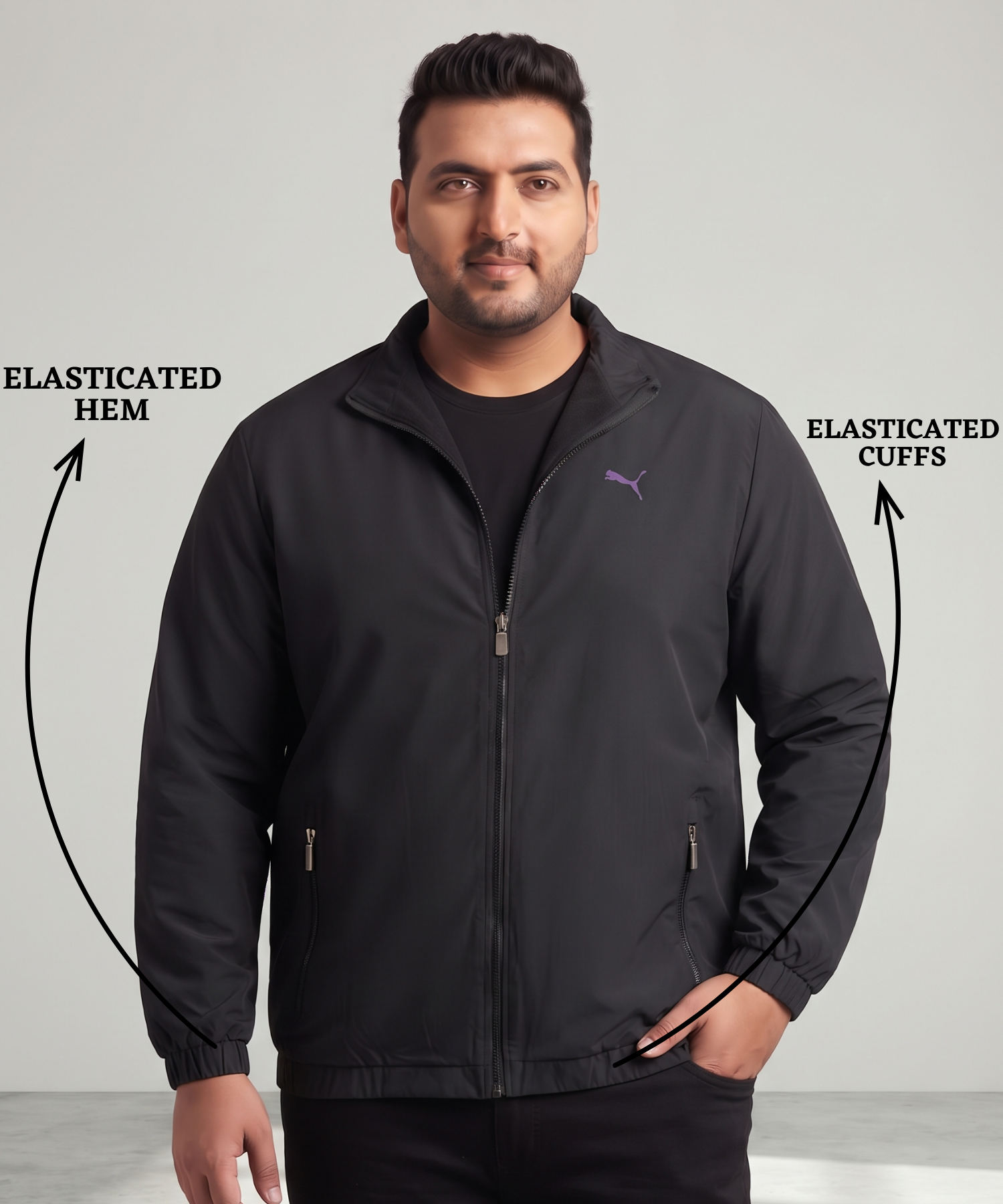 Imported Premium Feather Touch Windcheater Jackets With Inner Linning | Plus Size | 350 gsm | Regular Fit — view 3