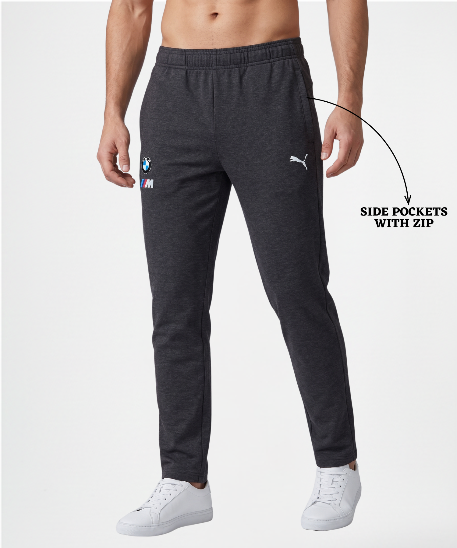 Imported Poly Cotton Lycra TrackPant (GSM 250) | Dual Branding Logo | Slim Fit — view 3