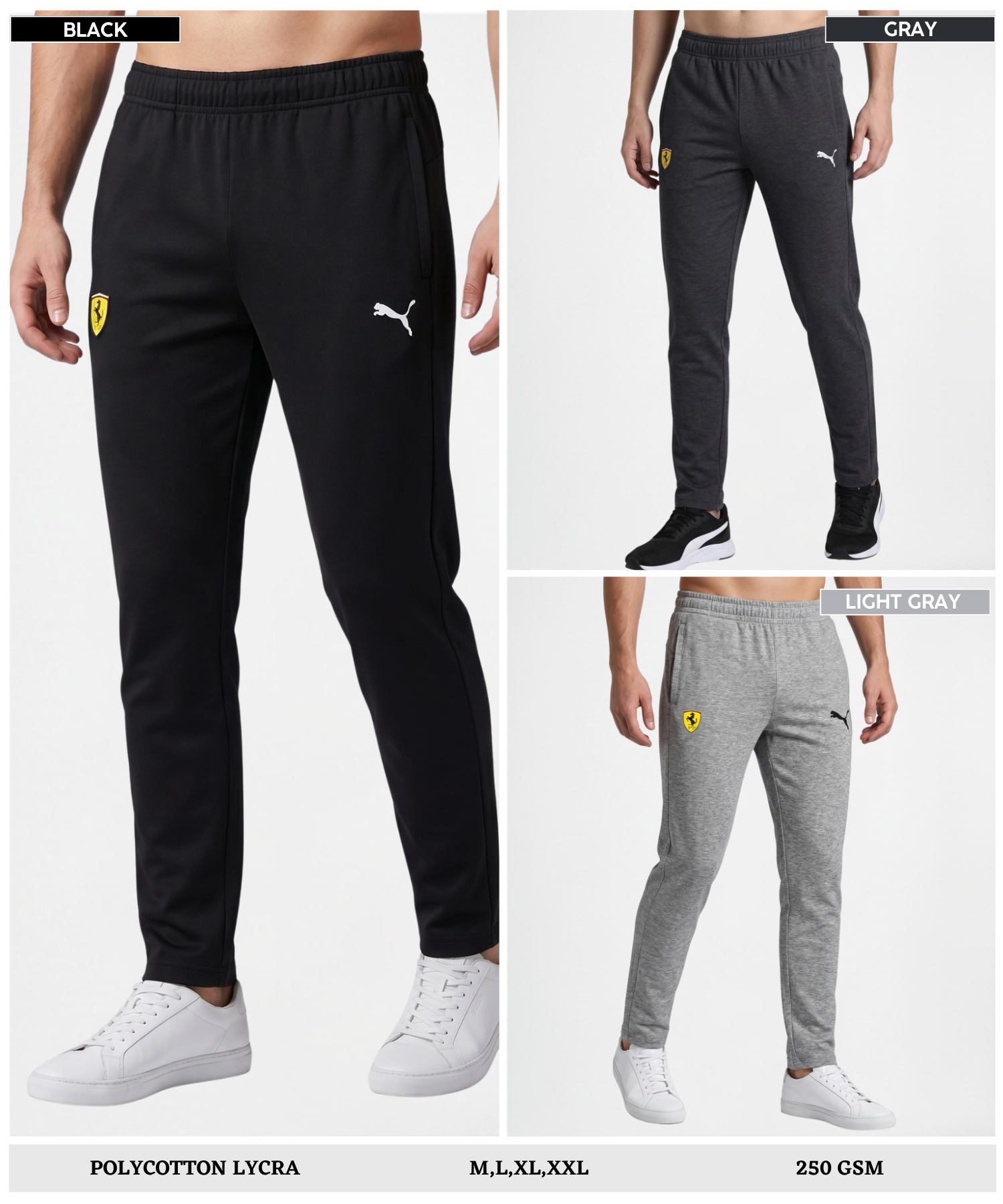 Imported Poly Cotton Lycra TrackPant (GSM 250) | Dual Branding Logo — view 5