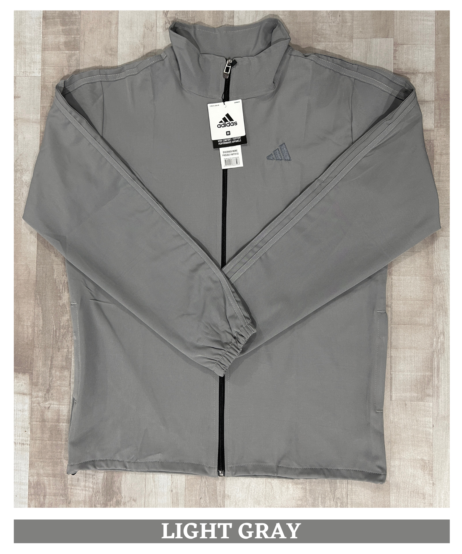 Men's Premium Imported Ns Terry Lycra Sports Jacket with Same Color 3 Patti | Without Inner Fabric | 180-190 GSM | Regular Fit — view 7