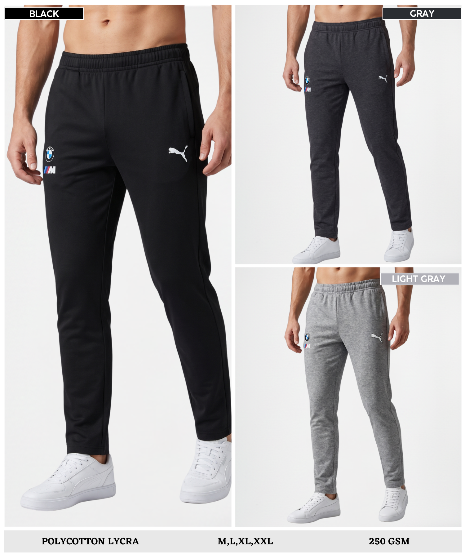 Imported Poly Cotton Lycra TrackPant (GSM 250) | Dual Branding Logo | Slim Fit — view 5